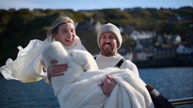 NO SALES, NO ARCHIVE. CAN ONLY USED IN CONNECTION WITH THE WEDDING OF JAMES WATT AND GEORGIA TOFFOLO Handout photo issued by Sodali PR of BrewDog founder James Watt, 42 and TV personality Georgia Toffolo, 30, aboard his father's lobster fishing boat on Saturday at Gardenstown, Aberdeenshire, the small fishing village where James grew up, before their wedding ceremony. Picture date: Saturday March 1, 2025. PA Photo. See PA story SHOWBIZ Toffolo . Photo credit should read: James Watt/Georgia Toffolo/PA Wire NOTE TO EDITORS: This handout photo may only be used in for editorial reporting purposes for the contemporaneous illustration of events, things or the people in the image or facts mentioned in the caption. Reuse of the picture may require further permission from the copyright holder.
